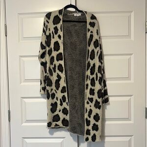Leopard Print Open Front Cardigan